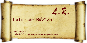 Leiszter Róza névjegykártya